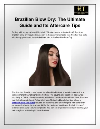 Brazilian Blow Dry Dubai