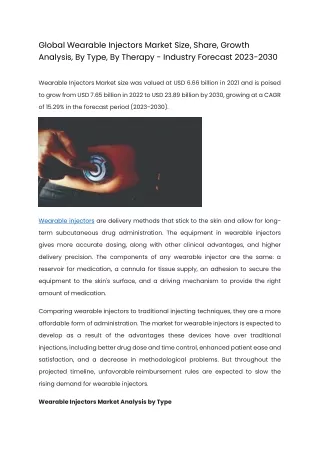 global wearable injectors market size share