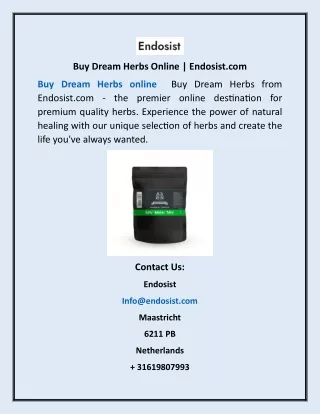 Buy Dream Herbs Online | Endosist.com