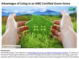 Advantages of Living in an IGBC-Certified Green Home