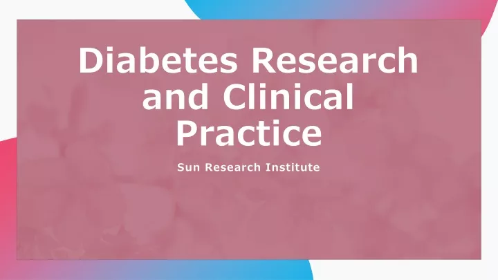 diabetes research and clinical practice