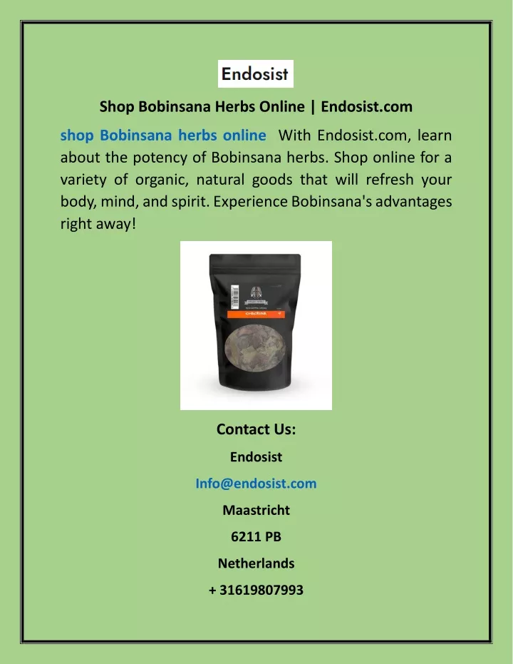 shop bobinsana herbs online endosist com