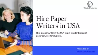 Hire Paper Writer Online in USA - PPT