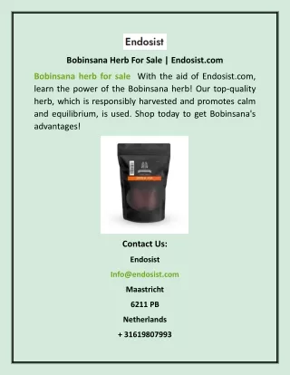 Bobinsana Herb For Sale | Endosist.com