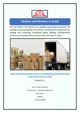 Packers and Movers in Surat