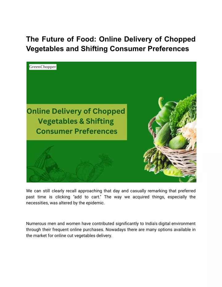 the future of food online delivery of chopped