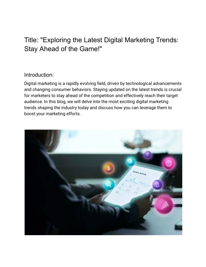 title exploring the latest digital marketing
