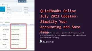 In July 2023, QuickBooks Online will have updates. Simplify your accounting to s