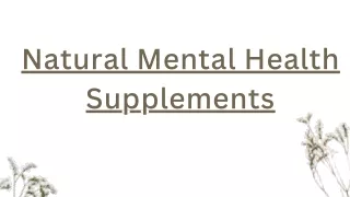 natural mental health supplements