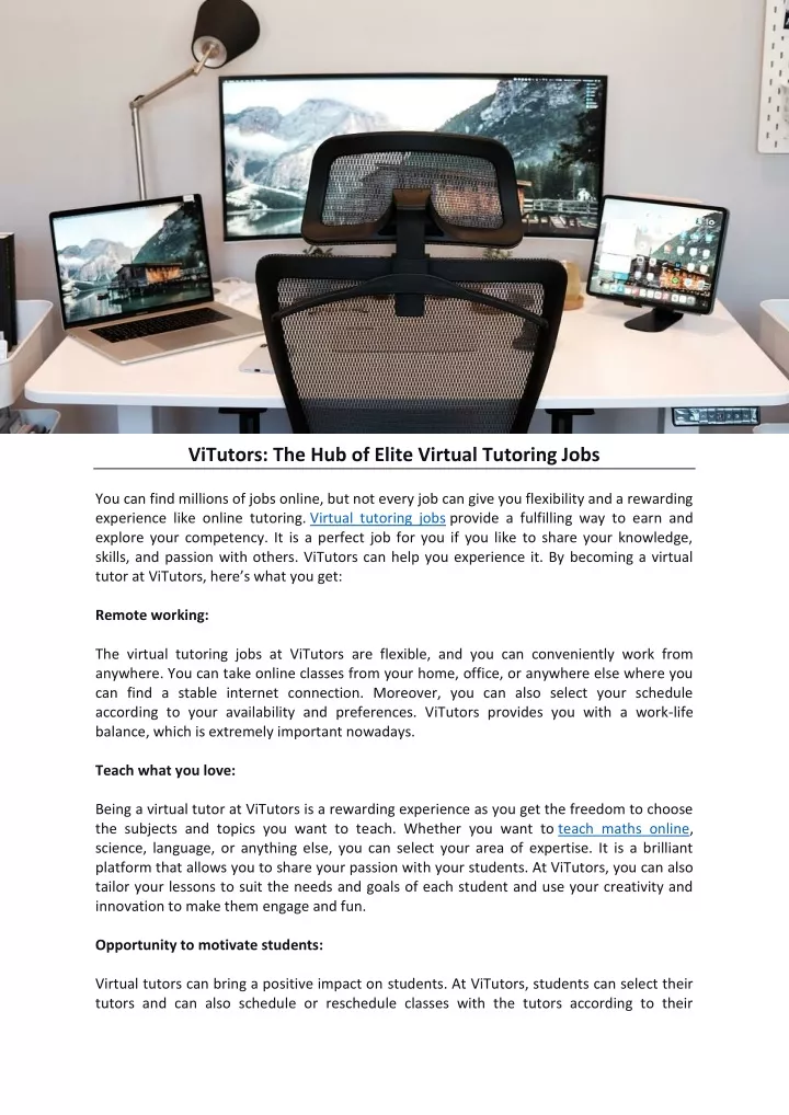 vitutors the hub of elite virtual tutoring jobs