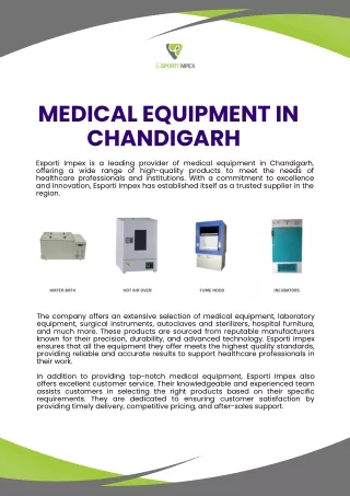 Medical Equipment in Chandigarh | Esporti Impex