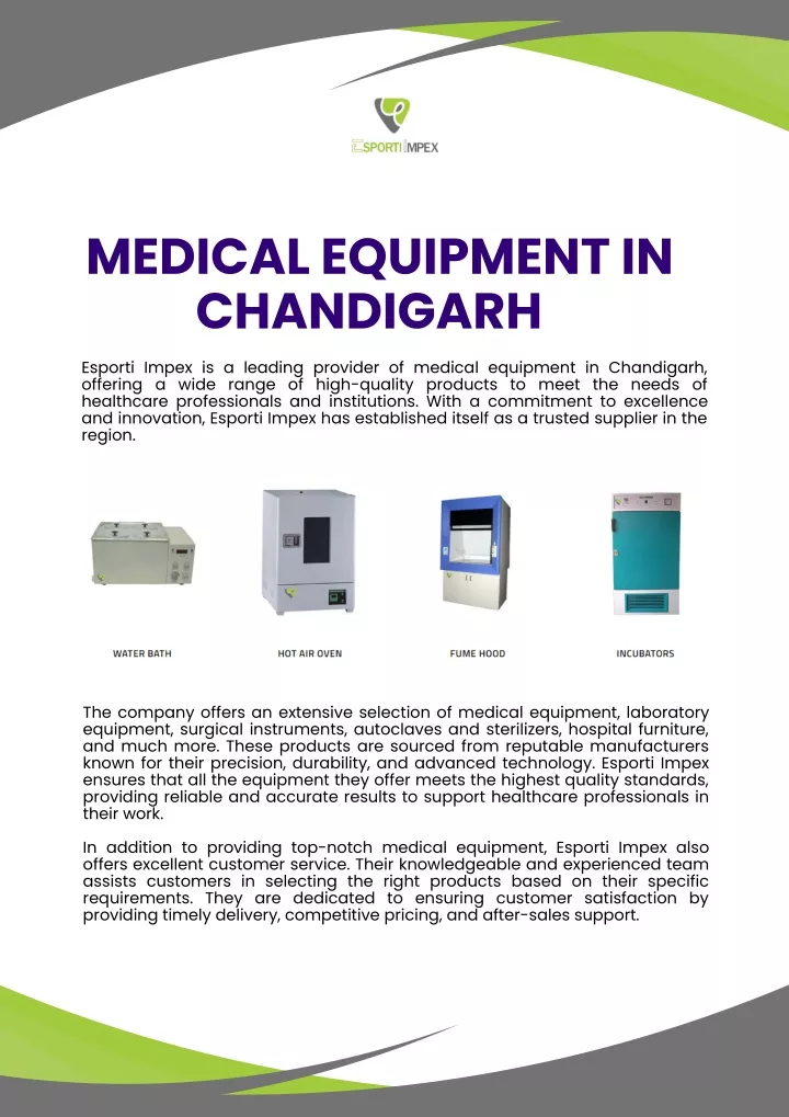 medical equipment in chandigarh