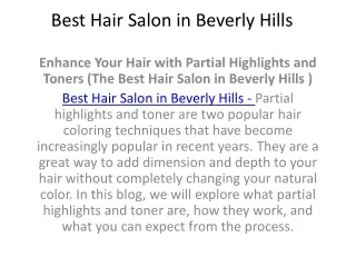 Best Hair Salon in Beverly Hills
