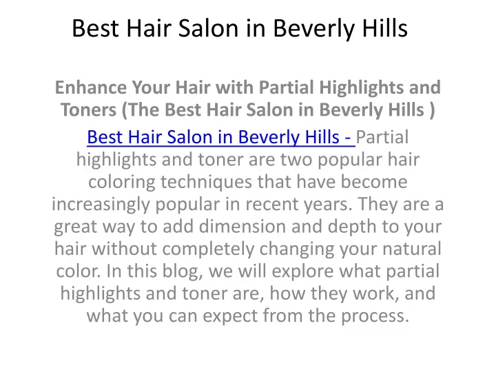 best hair salon in beverly hills