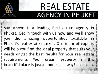 Real Estate Agency in Phuket