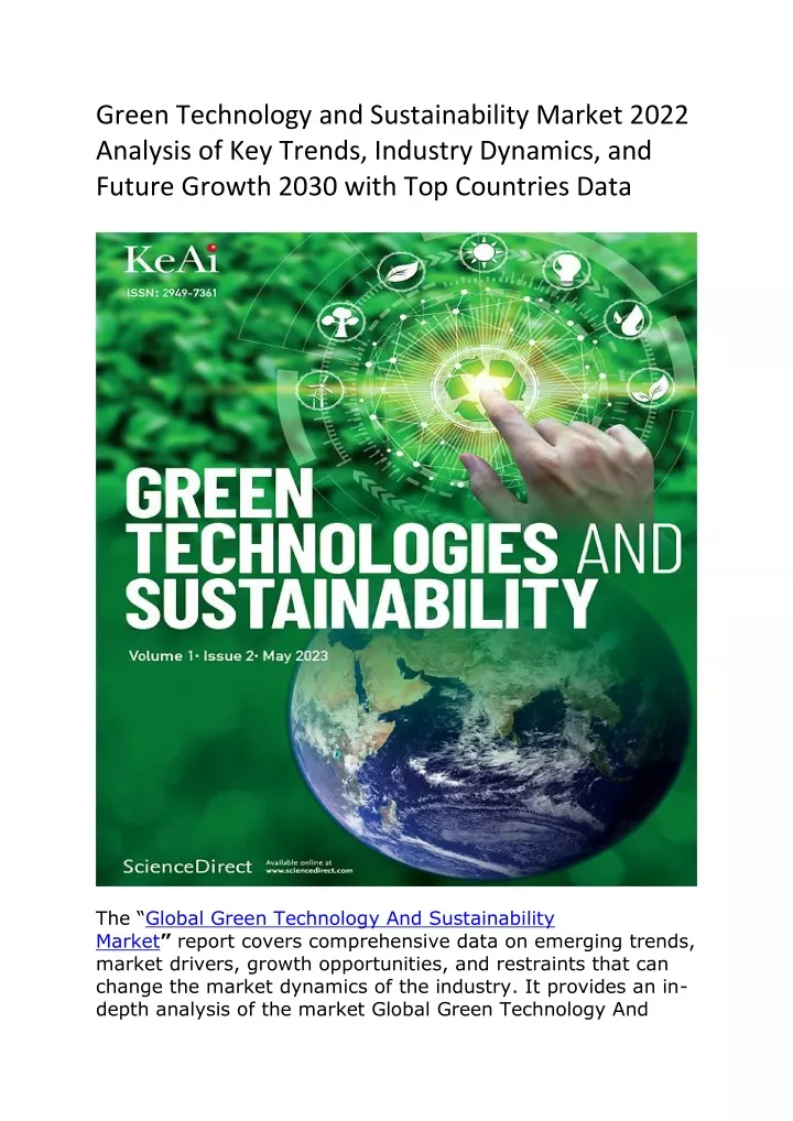 green technology and sustainability market 2022