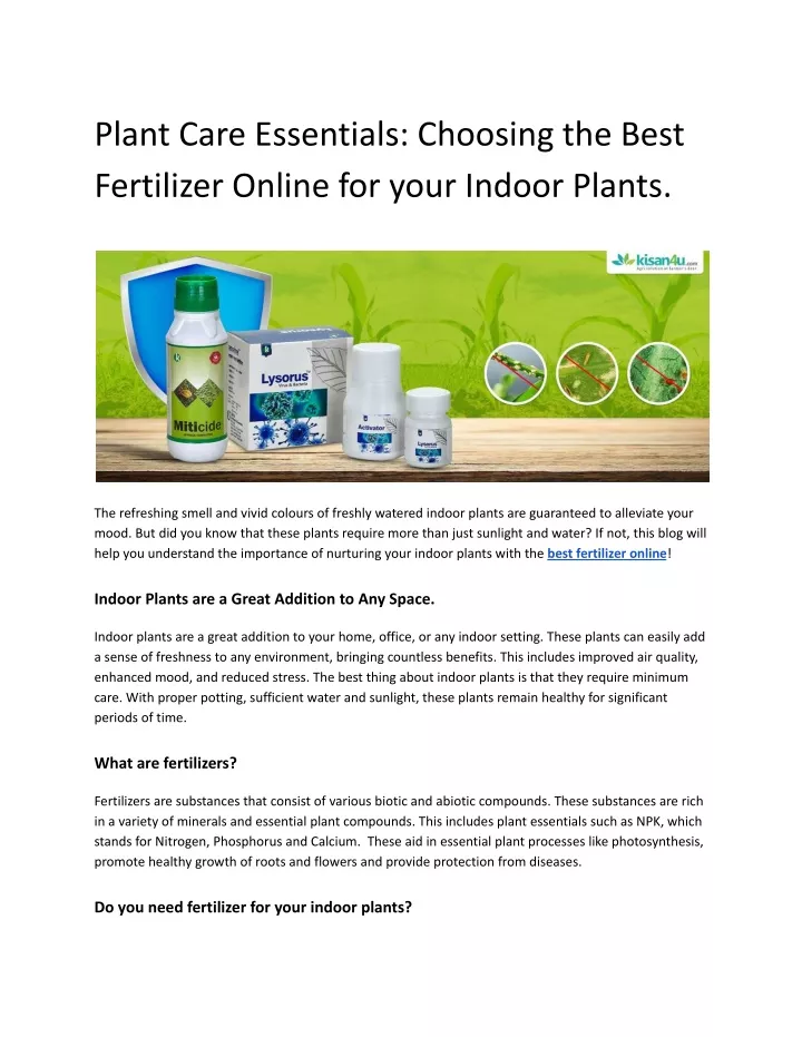 plant care essentials choosing the best
