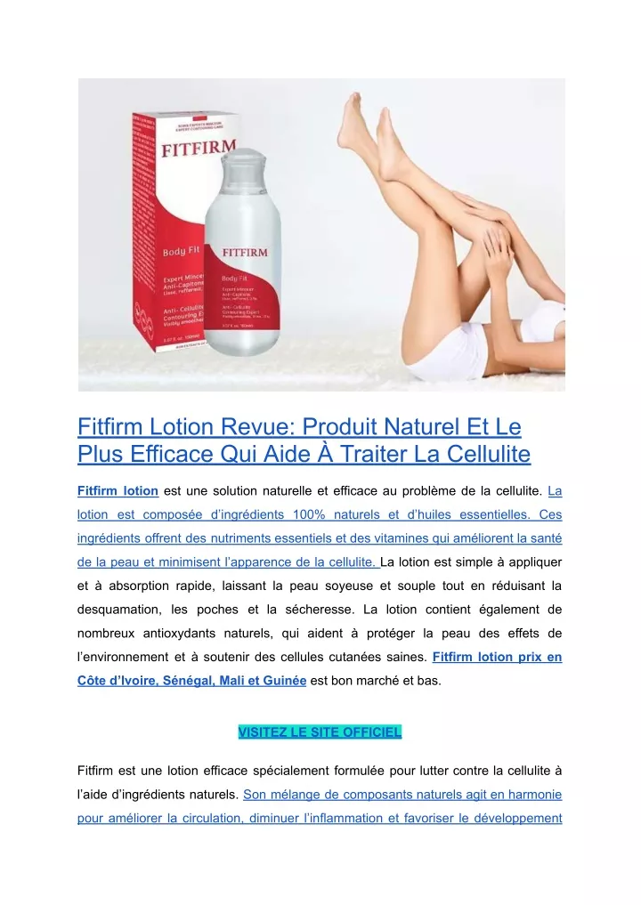 fitfirm lotion revue produit naturel et le plus