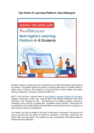 top online e learning platform swa adhyayan