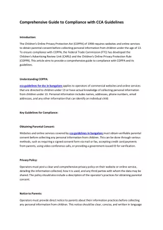 comprehensive guide to compliance with