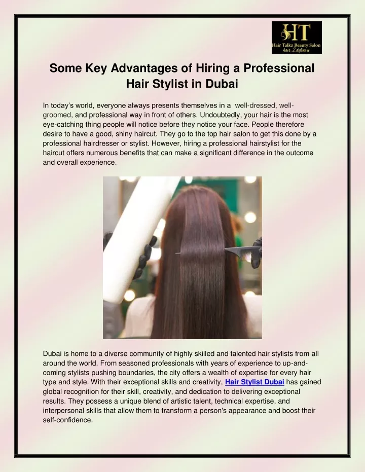 some key advantages of hiring a professional hair