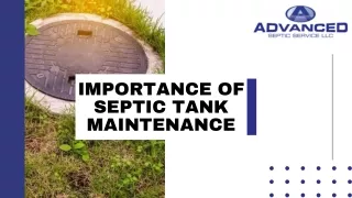 Importance of Septic Tank Maintenance