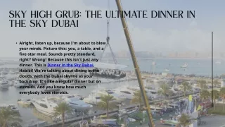 Sky High Grub The Ultimate Dinner in the Sky Dubai