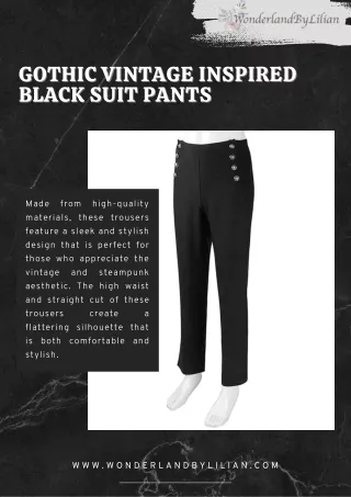 Shop Gothic Vintage Black Suit Pants from Wonderlandbylilian