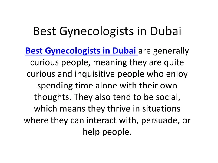 best gynecologists in dubai