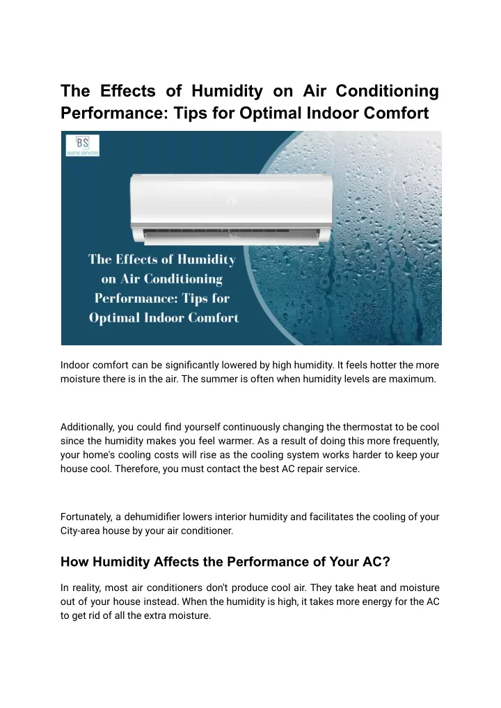 the effects of humidity on air conditioning