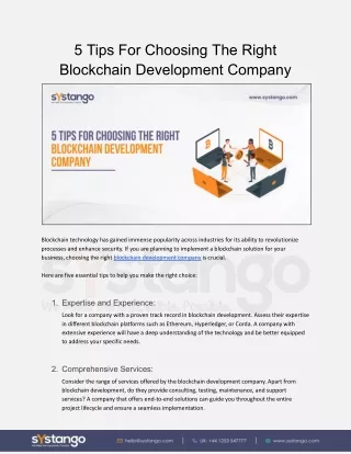 5 Tips For Choosing The Right Blockchain Development Company
