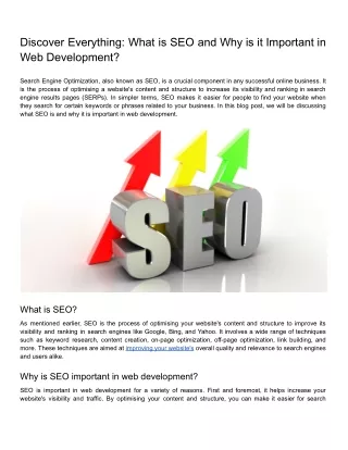 Discover Everything_ What is SEO and Why is it Important in Web Development