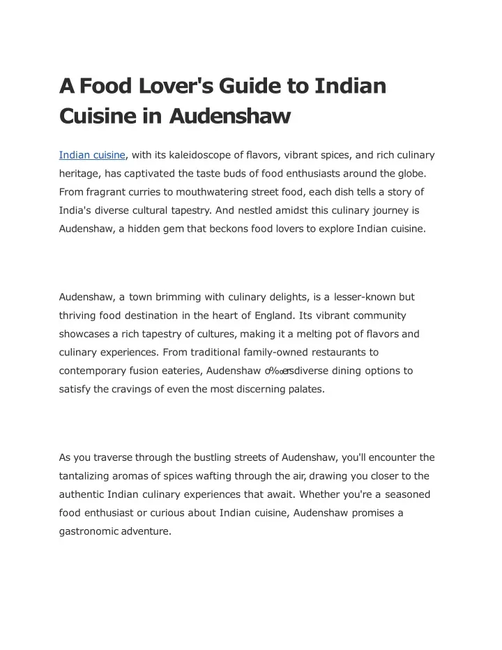 a food lover s guide to indian cuisine in audenshaw