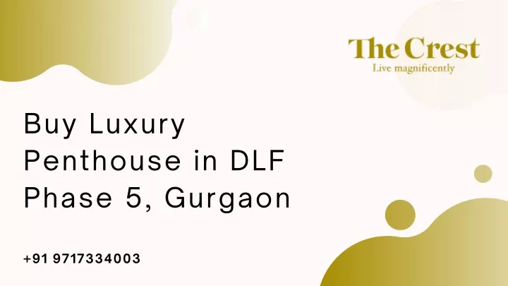 buy luxury penthouse in dlf phase 5 gurgaon