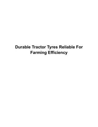 Durable Tractor Tyres Reliable For Farming Efficiency - 2
