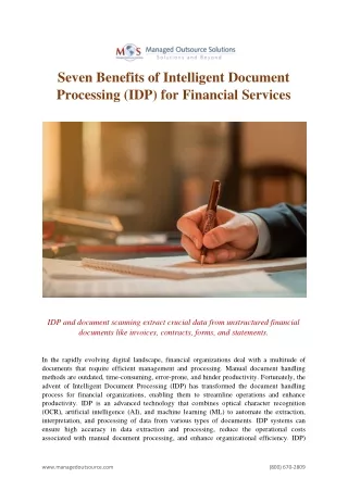 seven benefits of intelligent document processing