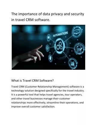 The importance of data privacy and security in travel CRM software