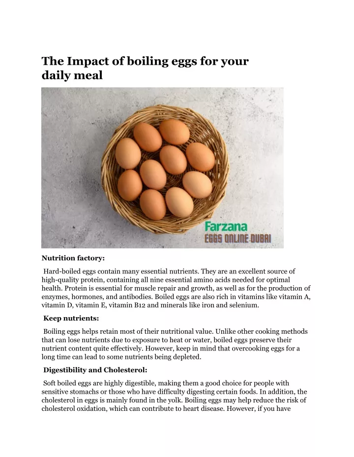 the impact of boiling eggs for your daily meal