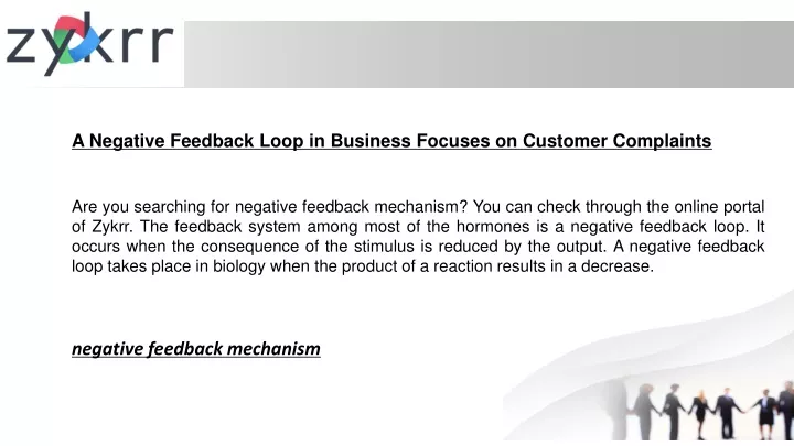 a negative feedback loop in business focuses