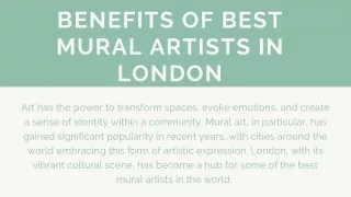 Benefits of Best Mural Artists in London