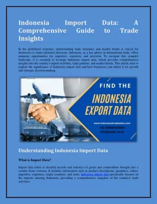 Indonesia Import Data A Comprehensive Guide to Trade Insights