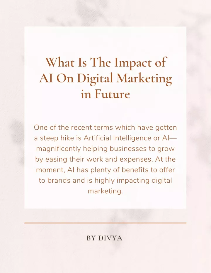 what is the impact of ai on digital marketing