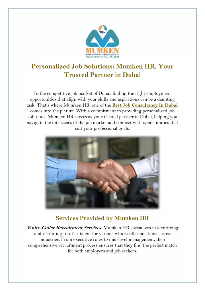 personalized job solutions mumken hr your trusted