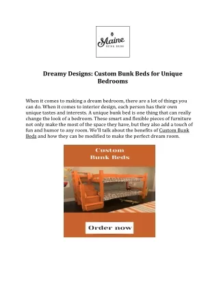 Dreamy Designs Custom Bunk Beds for Unique Bedrooms