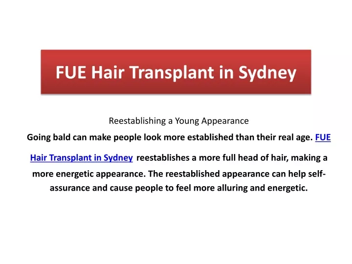 fue hair transplant in sydney