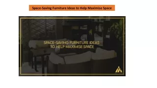 Space Saving Furniture Ideas to Help Maximise Space