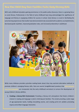 How Can Child Day Care Facilities Foster Early Literacy Skills