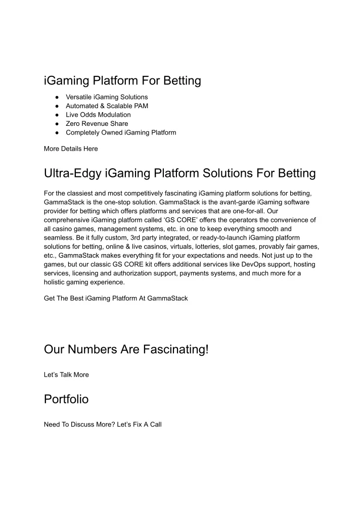 igaming platform for betting