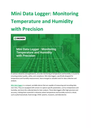 Mini Data Logger  Monitoring Temperature and Humidity with Precision