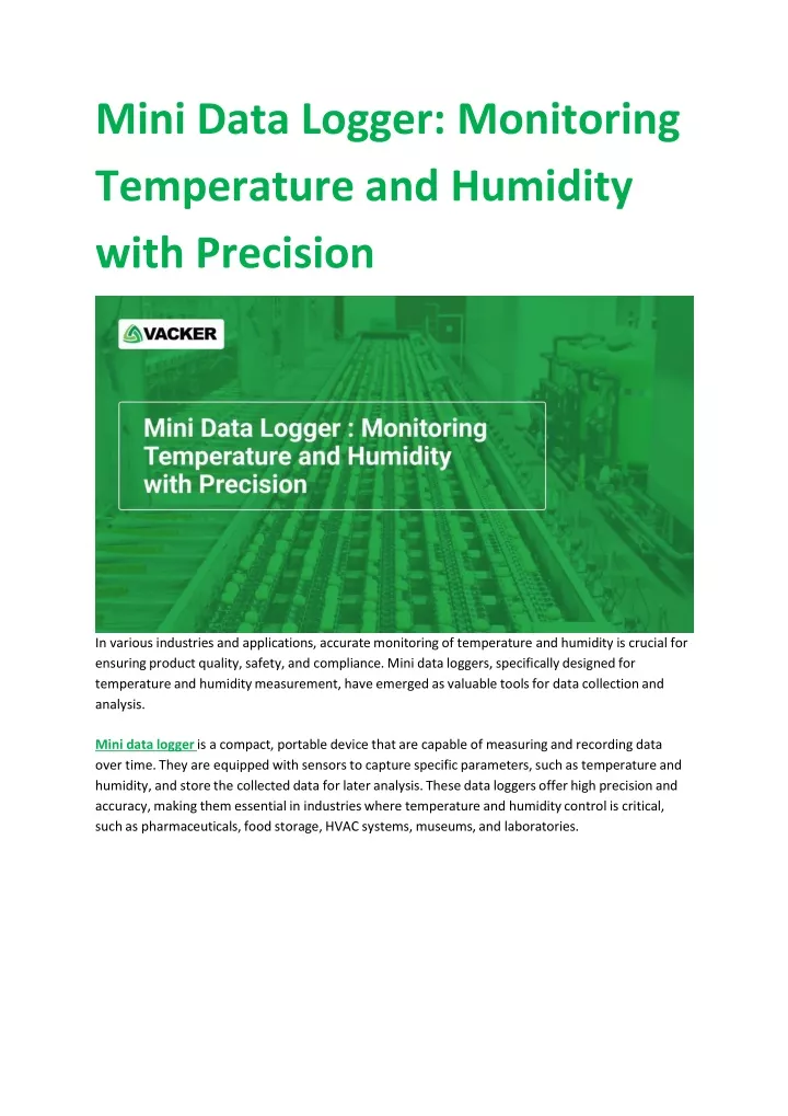 mini data logger monitoring temperature and humidity with precision